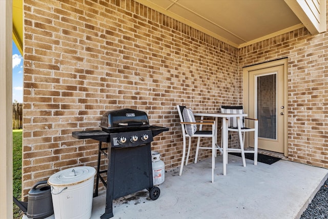 view of patio featuring area for grilling