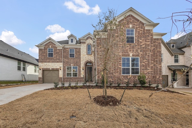 front of property with a garage