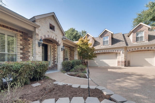 view of front of house with a garage