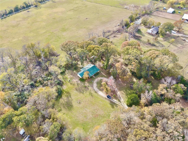 drone / aerial view with a rural view