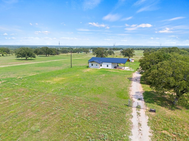 bird's eye view with a rural view