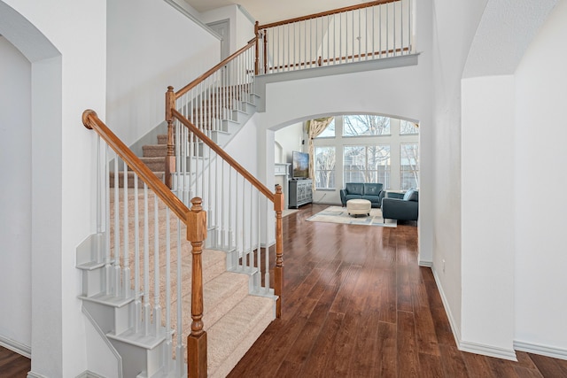 entryway featuring dark hardwood / wood-style floors