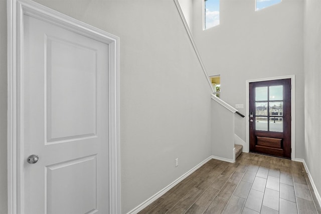 foyer featuring wood-type flooring