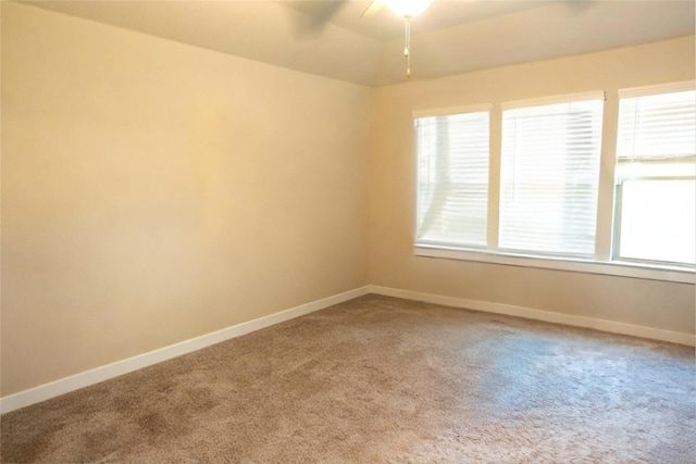 unfurnished room with carpet and a wealth of natural light