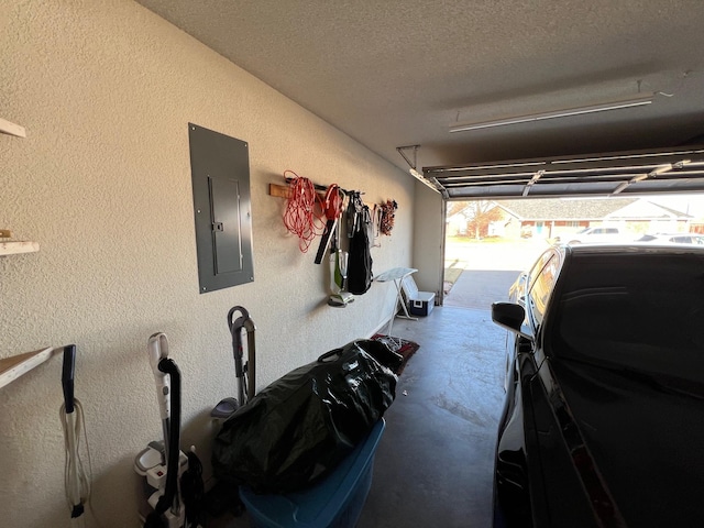 garage featuring electric panel