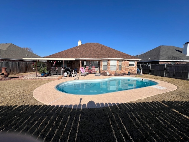 view of pool featuring a patio area