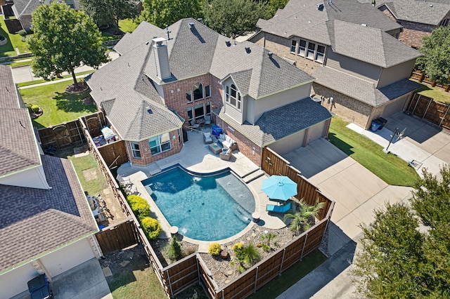 birds eye view of property