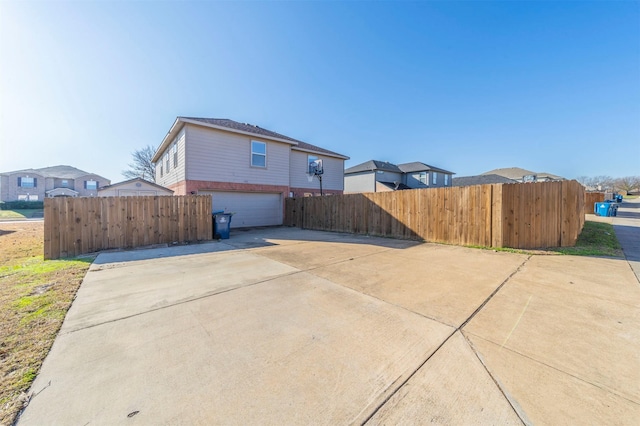 exterior space featuring a garage