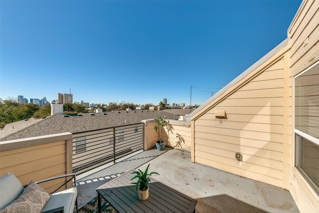 view of patio / terrace featuring a balcony