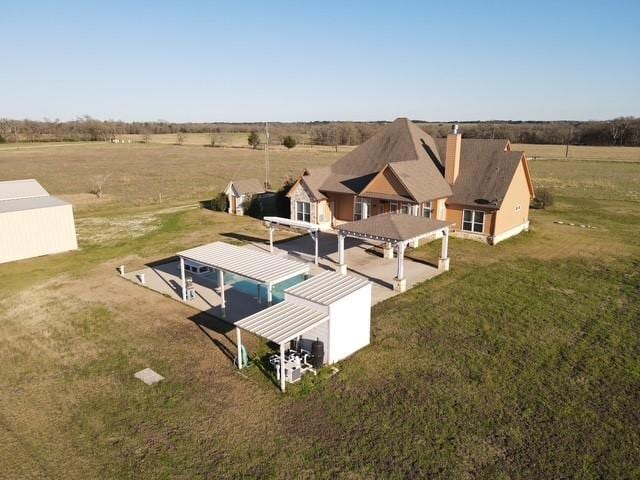 drone / aerial view featuring a rural view