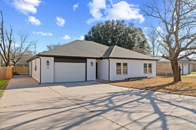 single story home featuring a garage