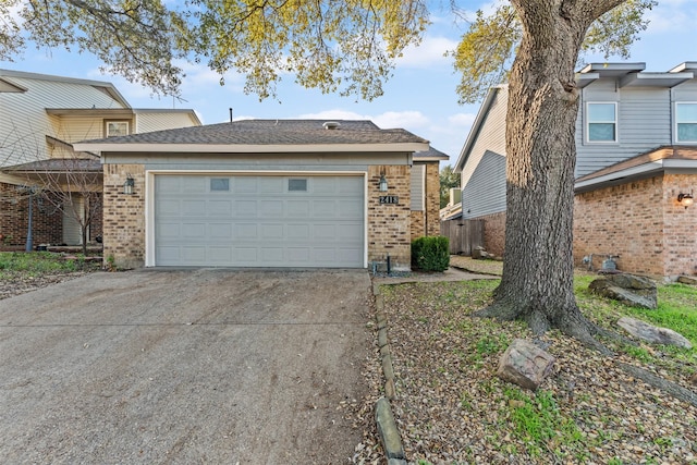 exterior space with a garage