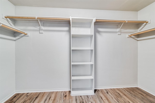 spacious closet featuring light hardwood / wood-style floors