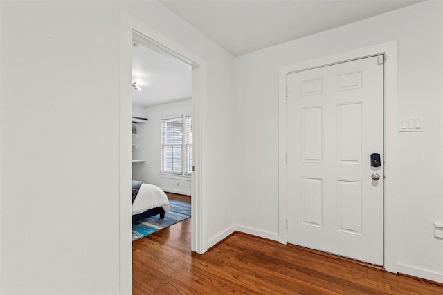 foyer entrance with wood-type flooring