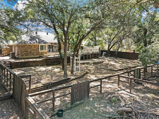 view of yard featuring cooling unit