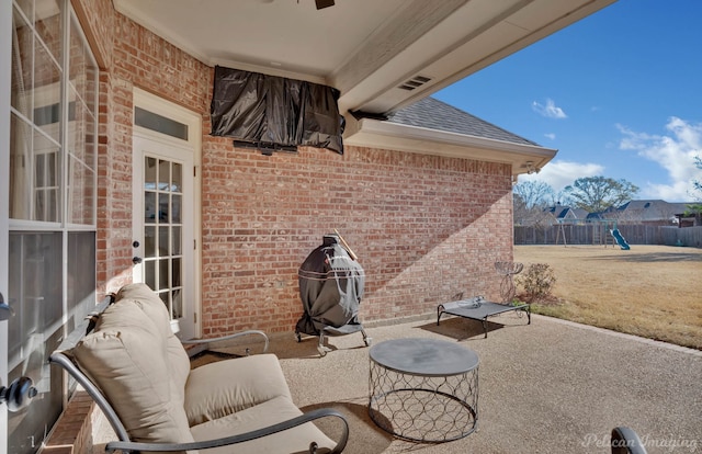 view of patio / terrace with a playground