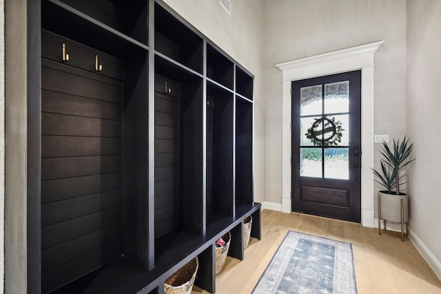 mudroom featuring light wood-type flooring