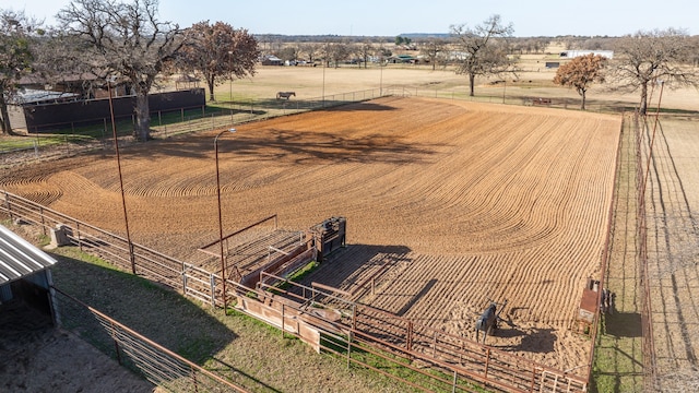 bird's eye view with a rural view