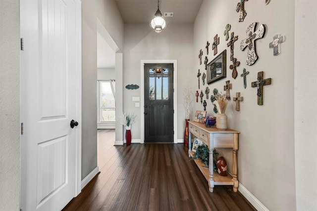 foyer featuring dark hardwood / wood-style flooring