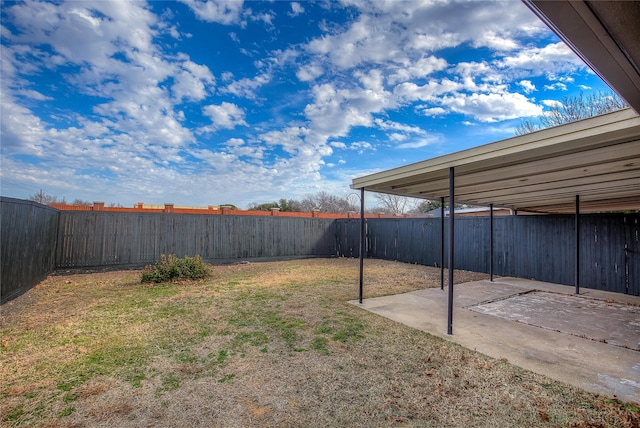 view of yard with a patio