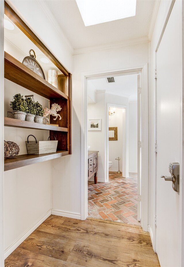 corridor with ornamental molding