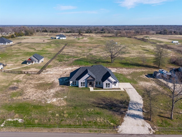 bird's eye view featuring a rural view