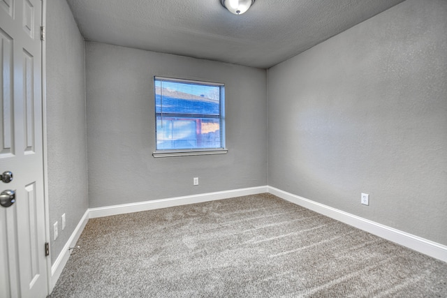 empty room featuring carpet floors and a textured ceiling