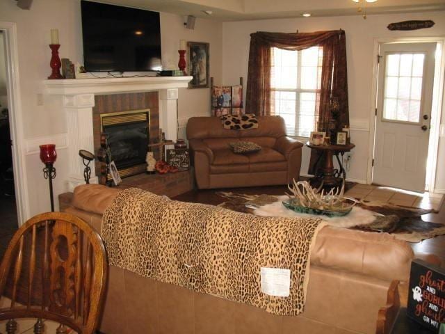 living room featuring plenty of natural light