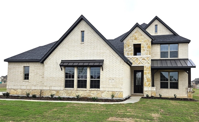 view of front of property featuring a front yard