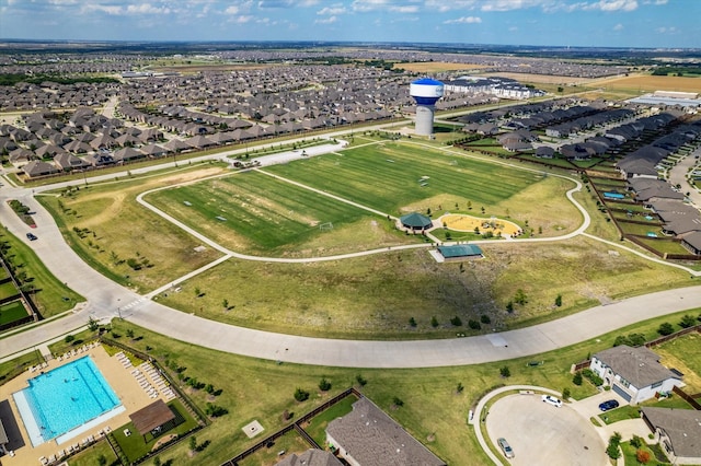 aerial view with a residential view