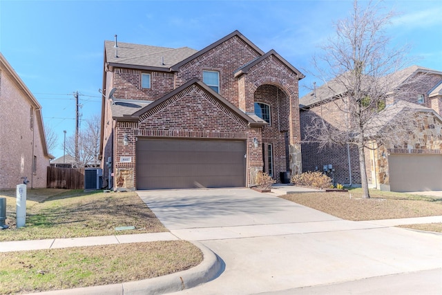 front of property with a garage