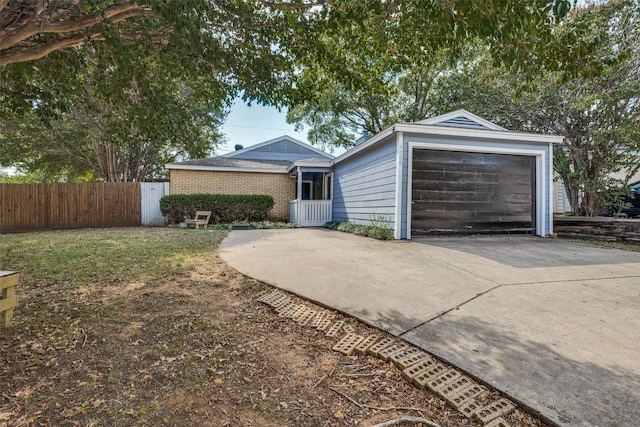 ranch-style home with a garage