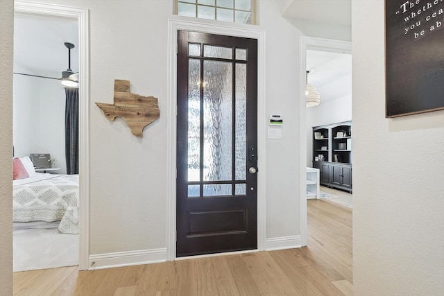 entrance foyer with light wood-type flooring