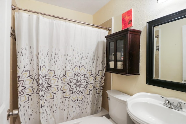 bathroom with sink and toilet