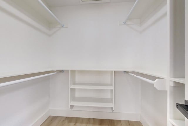 walk in closet featuring light hardwood / wood-style floors