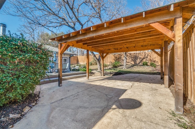 view of patio with a carport