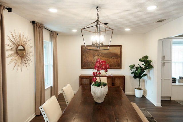 dining room featuring dark hardwood / wood-style floors