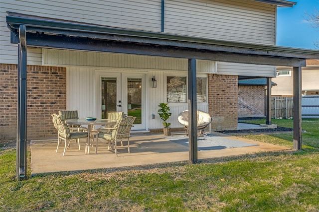 view of patio / terrace featuring french doors