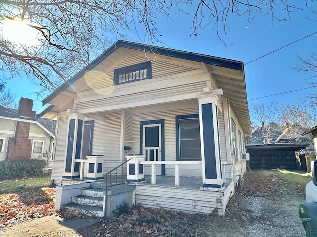 view of front of home featuring covered porch