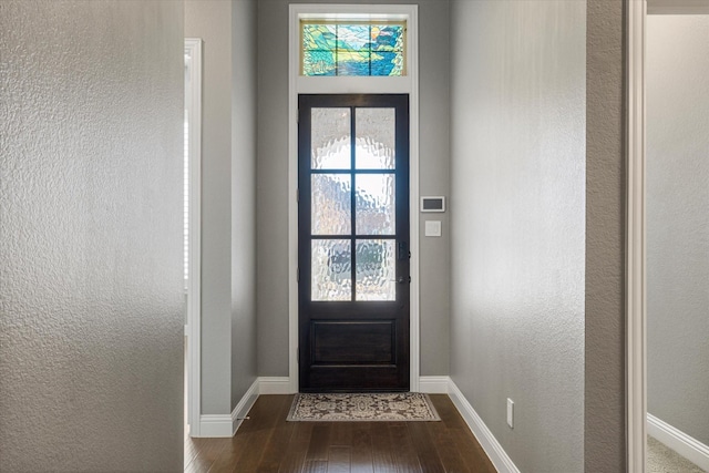 doorway featuring dark hardwood / wood-style flooring