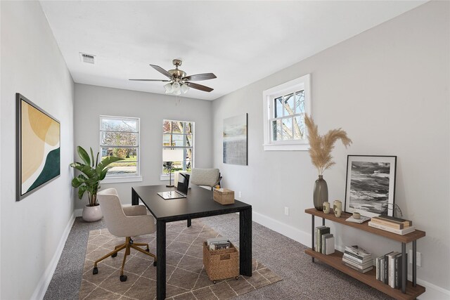 702 N Church St, Decatur, TX 76234 - office space featuring plenty of natural light, a ceiling fan, and carpet floors