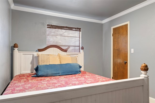 bedroom featuring ornamental molding