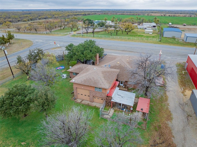 aerial view featuring a rural view