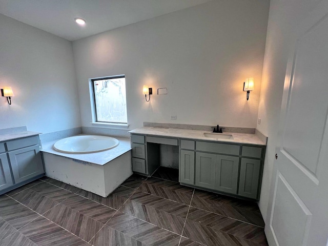 bathroom featuring vanity and a bathtub