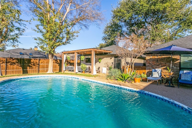 view of pool featuring a patio area