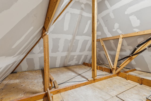 view of unfinished attic