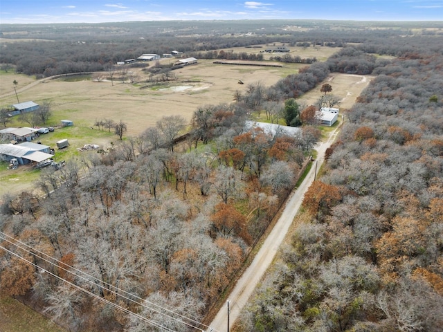 bird's eye view with a rural view