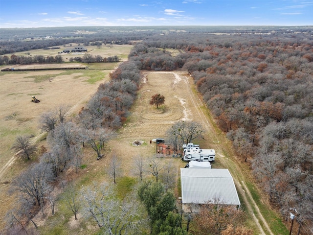 bird's eye view with a rural view