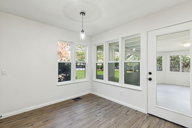 view of unfurnished sunroom