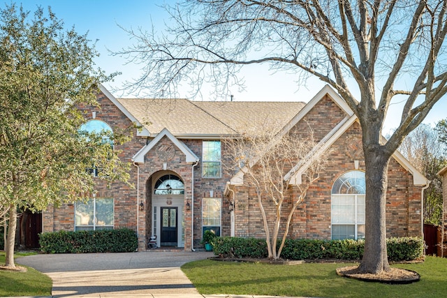 view of front of house featuring a front lawn